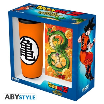 DRAGON BALL - Geschenkset "Reisebecher und Notizbuch"  Sie wollen einen Fan von Dragon Ball Z glücklich machen? Dieses ABYstyle-Paket ist das beste Geschenk! Es enthält